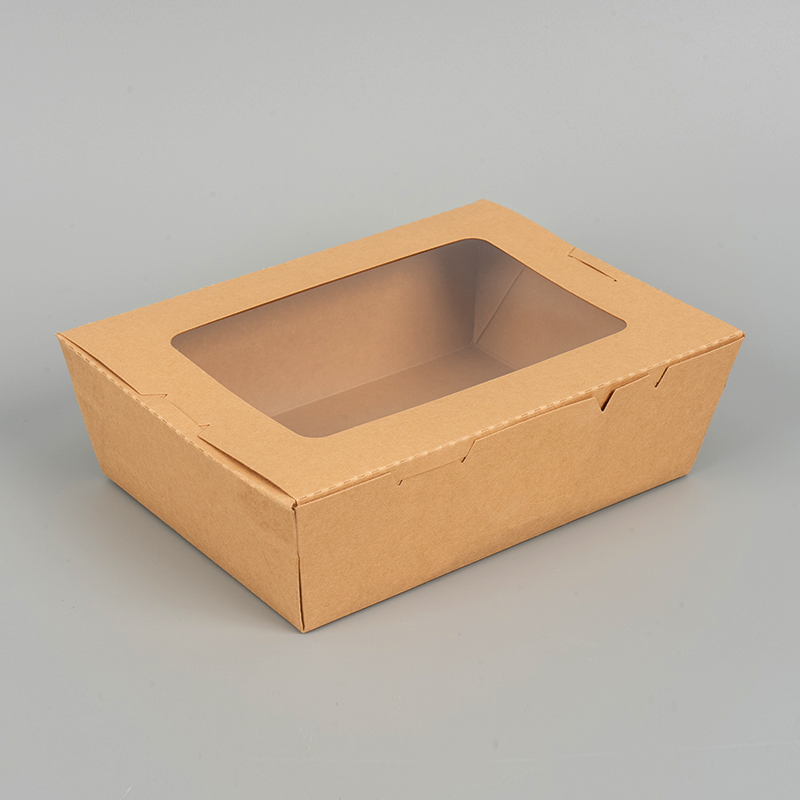 Одно окно Kraft Paper Lunch Box